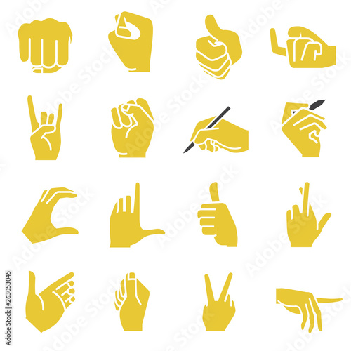 hand gesture icons set