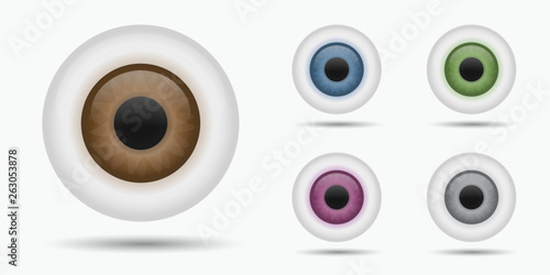 Different eyeballs eye iris vector illustrations