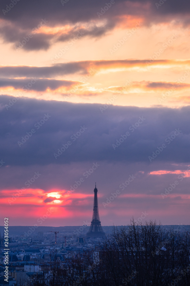 View of paris during sunset