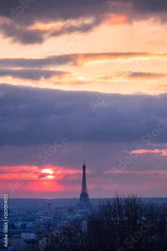View of paris during sunset