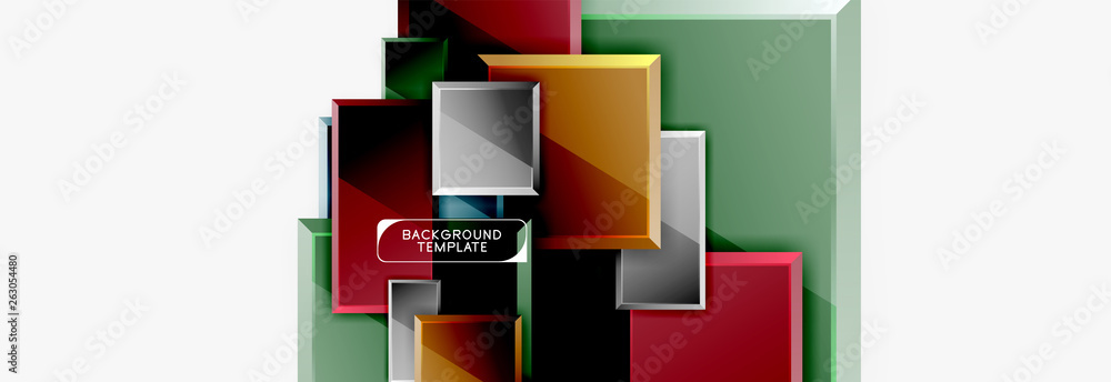 Geometrical design squares abstract banner, glossy shiny effects Geometrical design squares abstract banner, glossy shiny effects