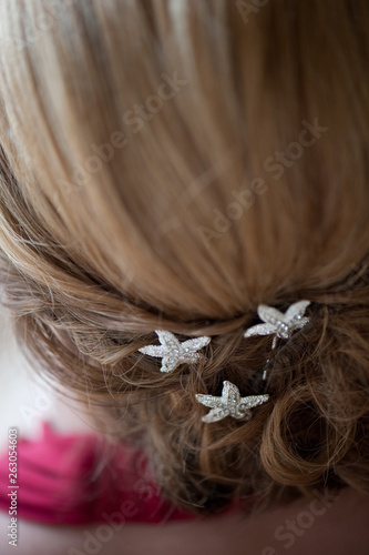 Woman with Starfish Hairpins 