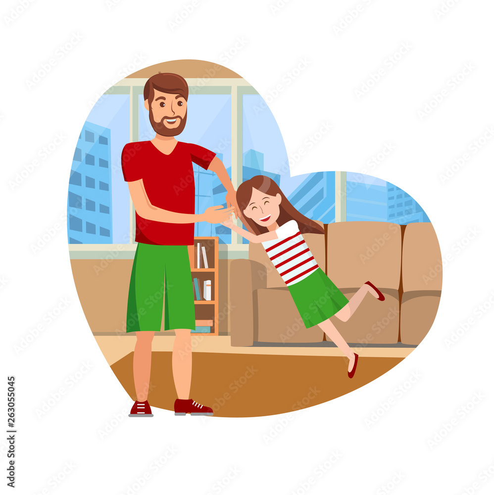 Happy Father Day Flat Vector Isolated Illustration