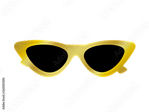 Gold Sunglasses on white backgound