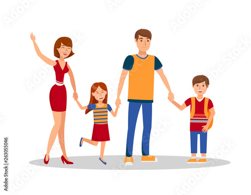 Time Together Flat Vector Cartoon Illustration