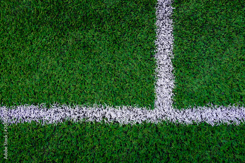 Artificial turf soccer field with marker line.