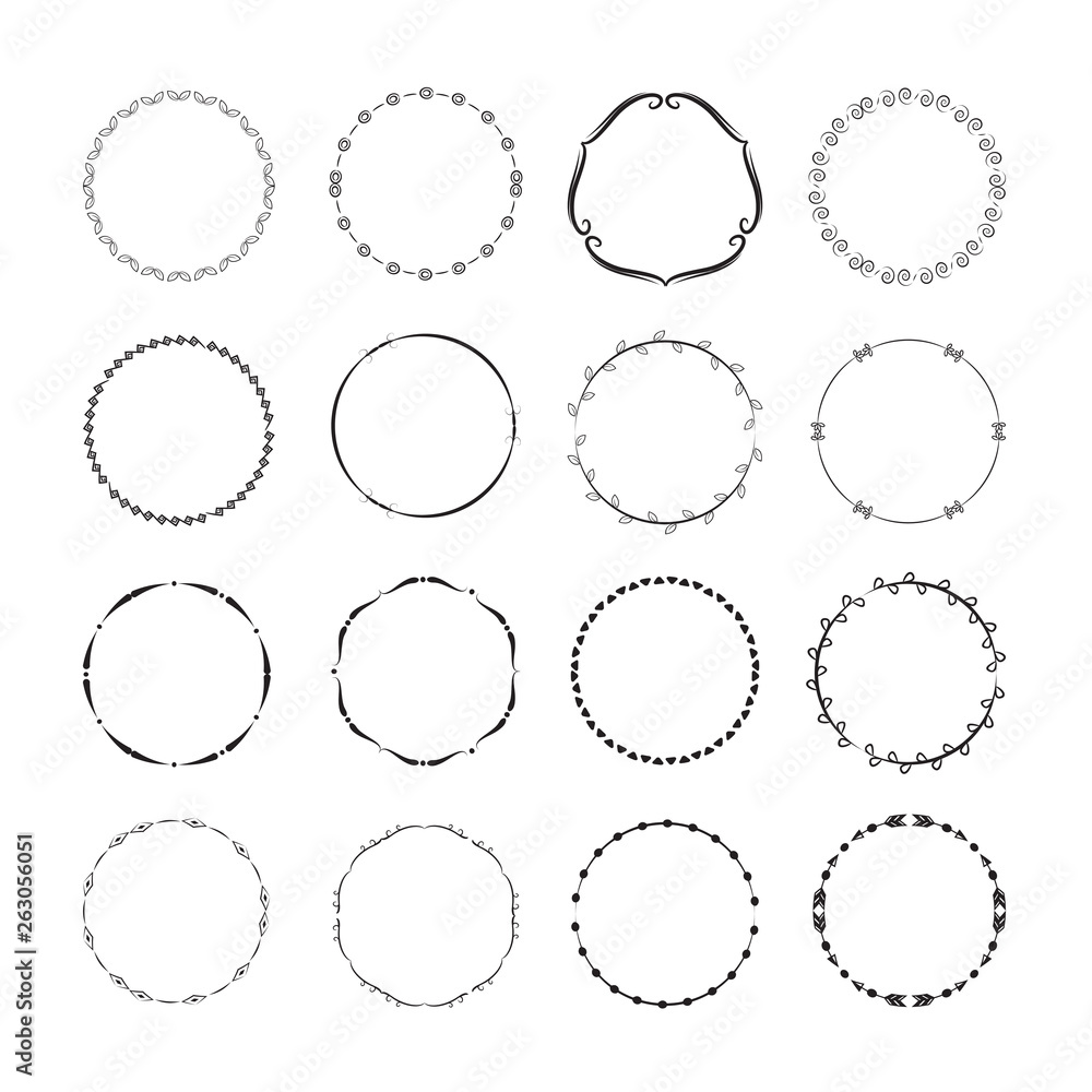 hand drawn circle decoration borders, frames hand drawn circle decoration borders, frames