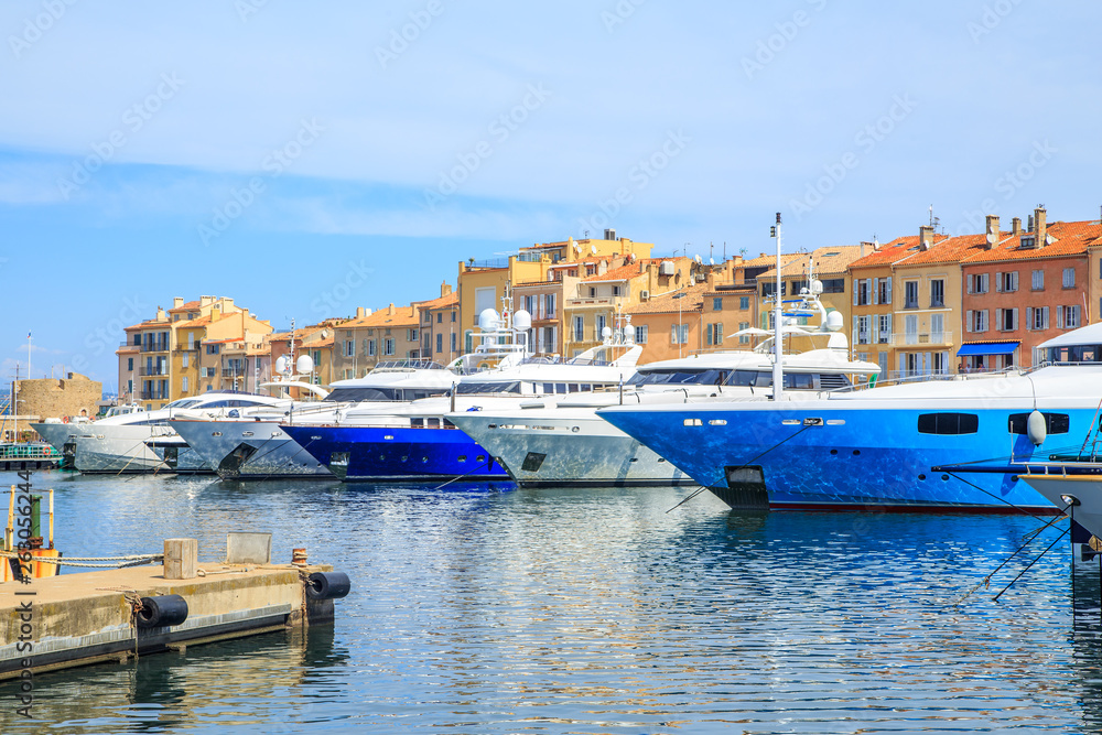 Boats in a port of Saint Tropez, France