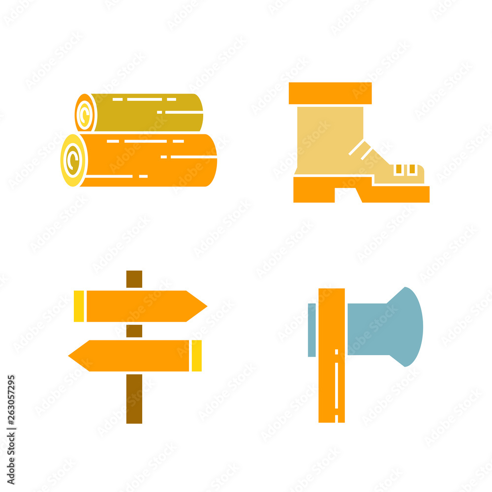 camping and outdoor collection icons camping and outdoor collection icons
