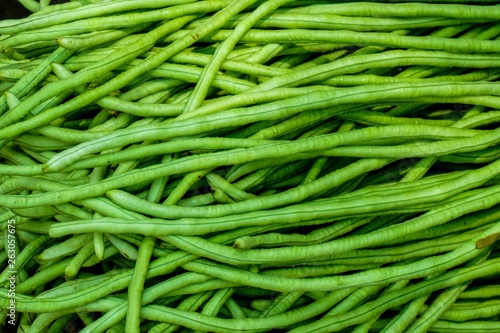 Close up organic Long bean texture background