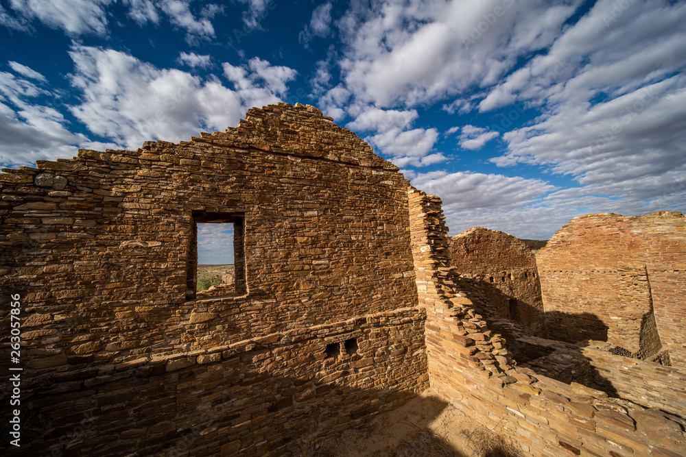 Chaco Culture National Historical Park New Mexico. This protected heritage site is from ancestral Pueblo culture.  The spirit of our past still lurks in the deep canyons of the American Southwest