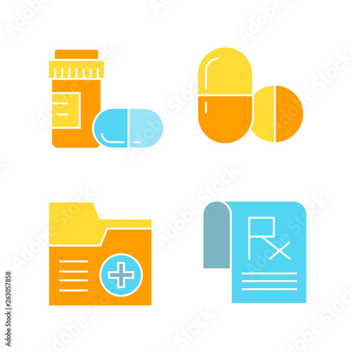medicine and pharmaceutical icons
