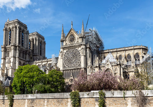 Paris, France: Notre Dame de Paris on April 17, 2019 after the fire