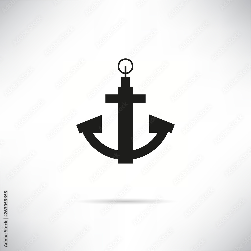 anchor icon in white gray background anchor icon in white gray background