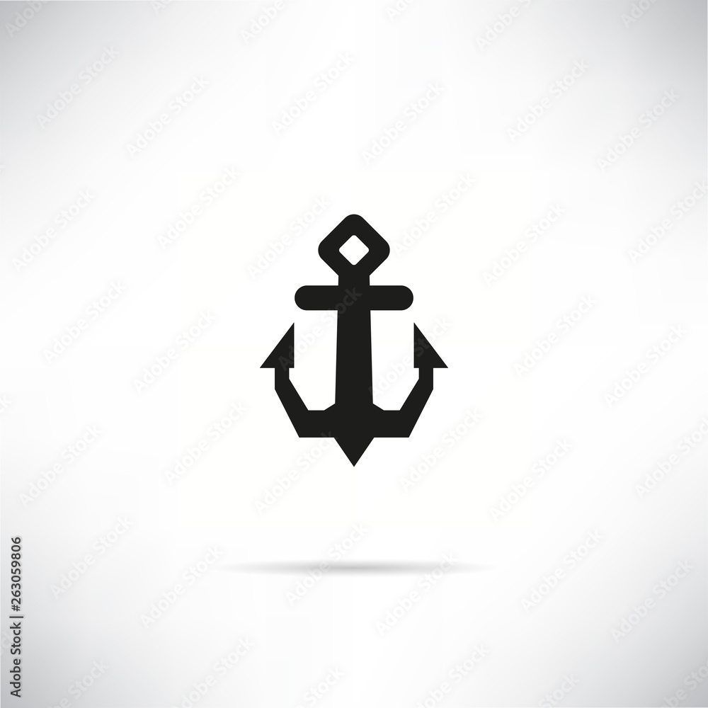 anchor icon in white gray background anchor icon in white gray background