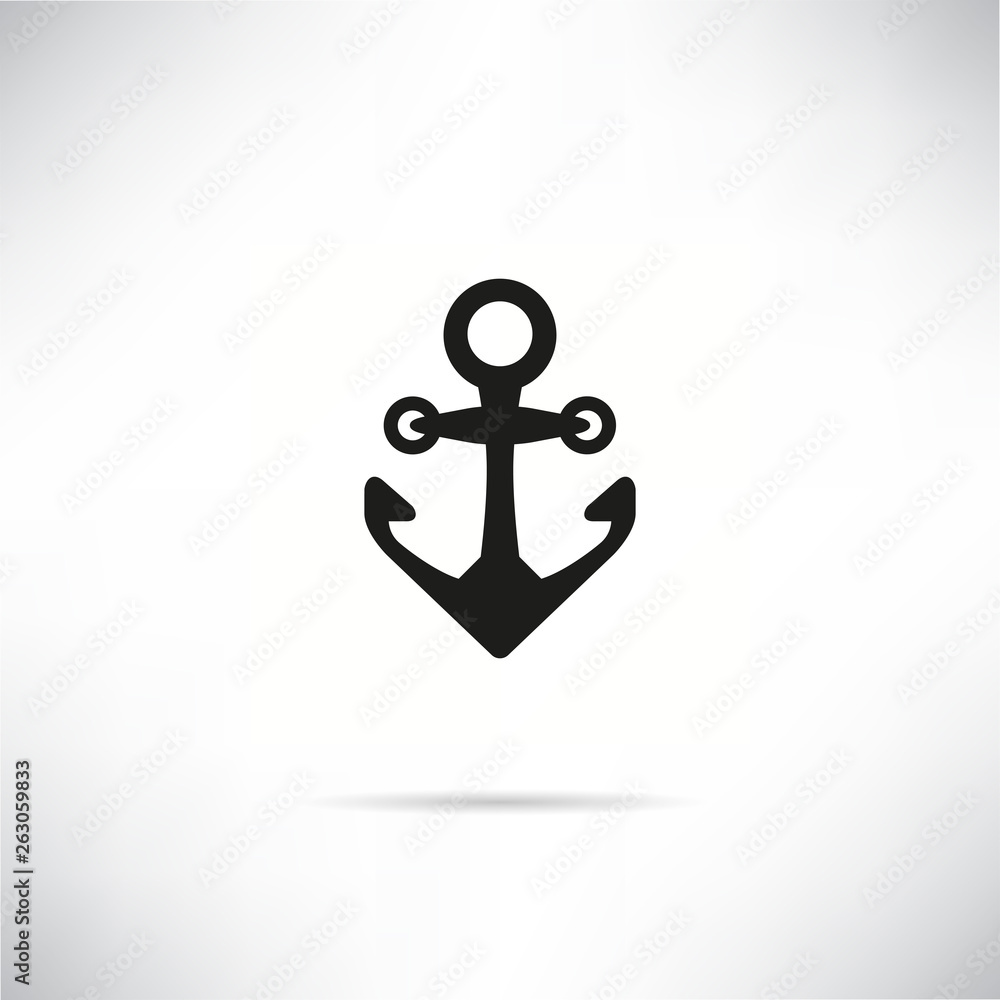anchor icon in white gray background anchor icon in white gray background
