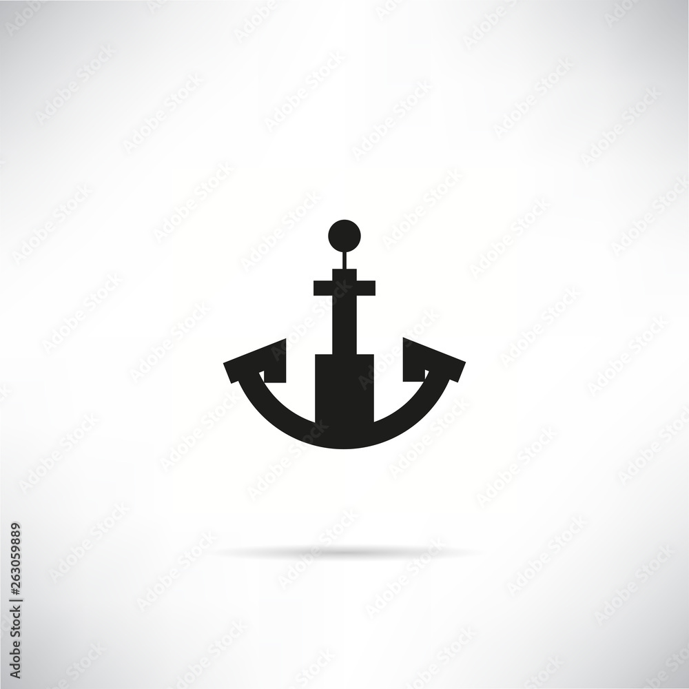 anchor icon in white gray background anchor icon in white gray background