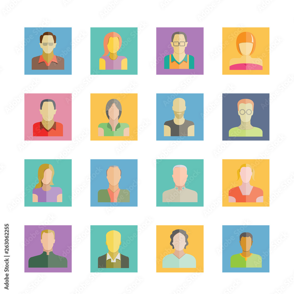 user avatar, people flat icons set user avatar, people flat icons set