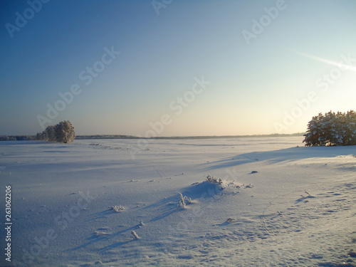 field in frosty weather