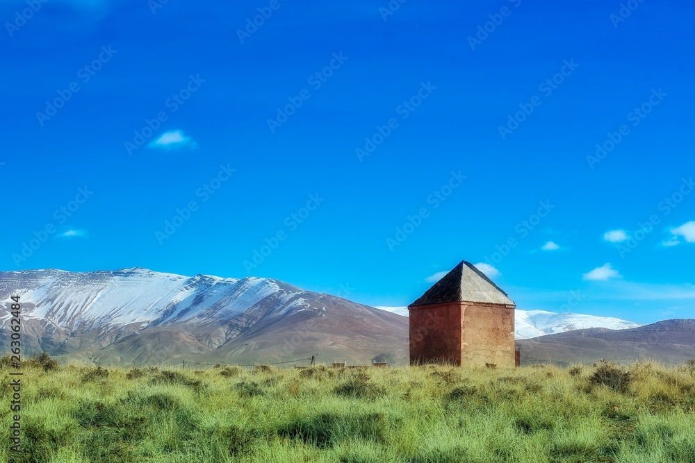 Hut in a field