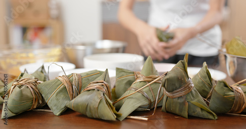 Photography Make steamed sticky rice dumpling at home