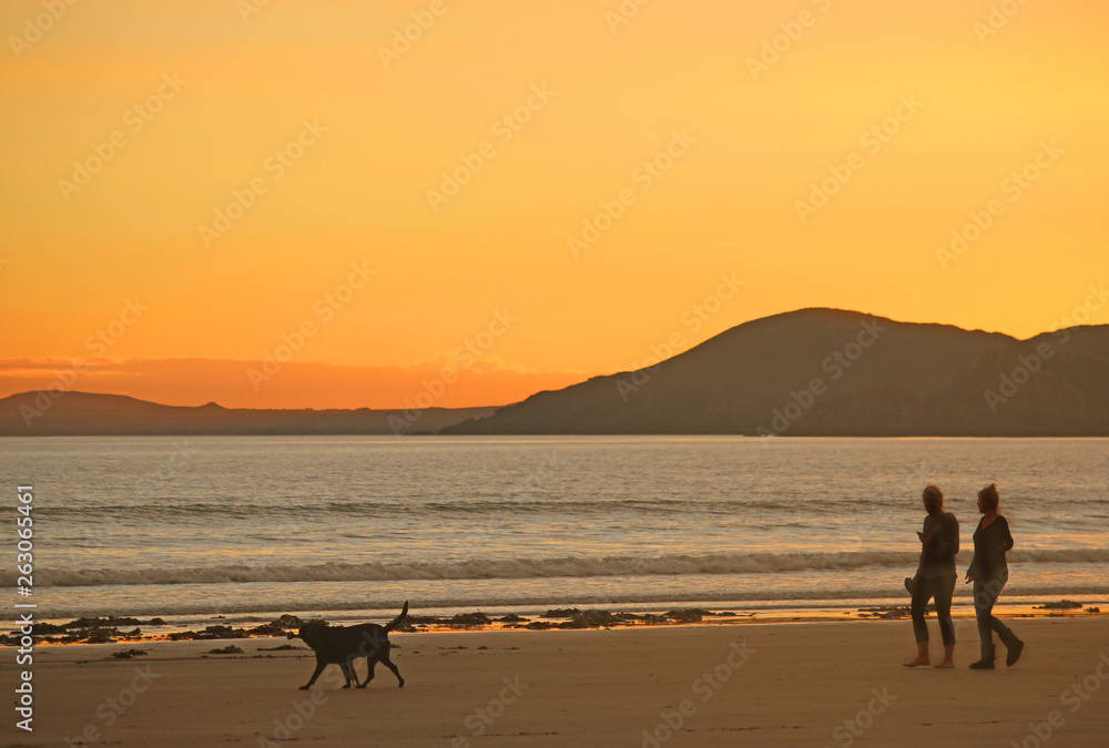 Sunset over Newgale Beach, Wales Sunset over Newgale Beach, Wales