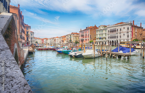 Boat harbor - Canale Grande  Venice  Italy