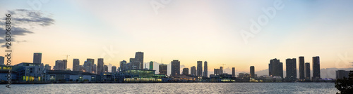 Panoramic photo Port Miami and downtown Florida USA