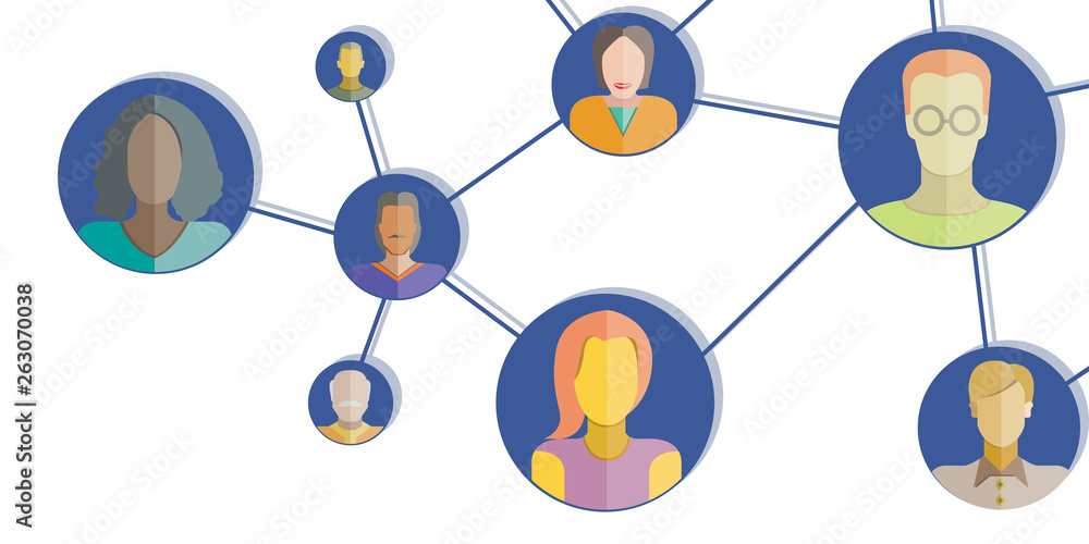 people connection for social network concept on white background people connection for social network concept on white background