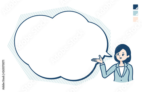 calm type suit business woman_text balloon guide