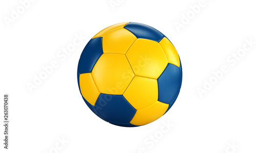 Football 3d concept. Ball with national flag of Sweden. Isolated on the white background.