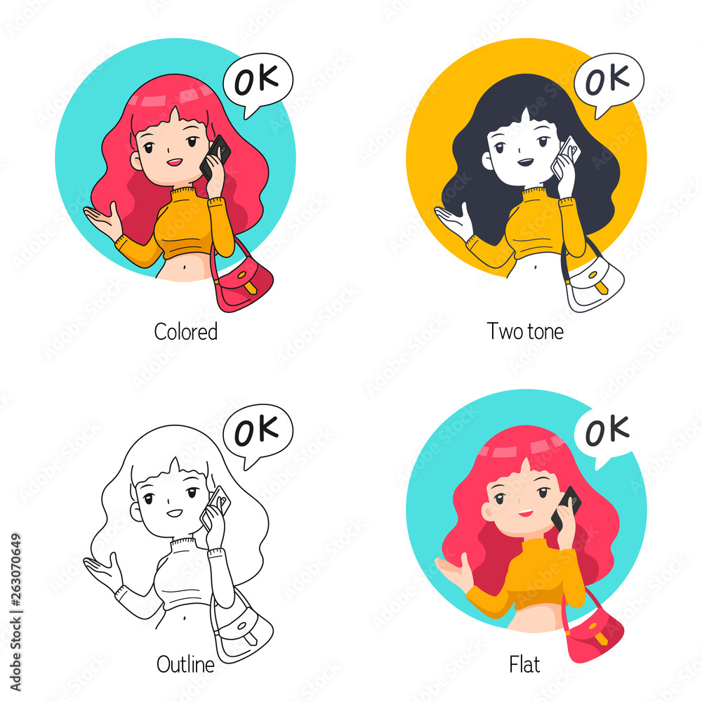 Smart woman talk on phone isolated cartoon vector illustration Smart woman talk on phone isolated cartoon vector illustration
