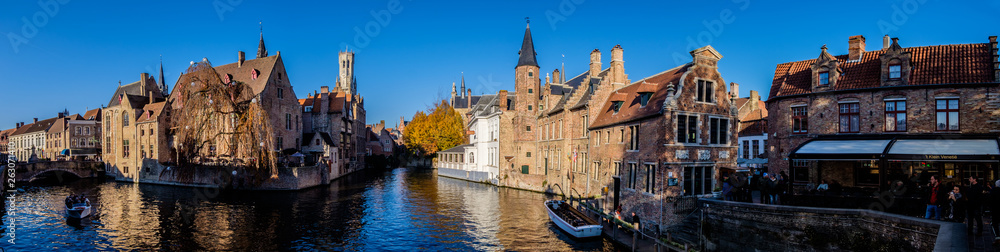 Rozenhoedkaai, Famous place in Bruges, Belgium