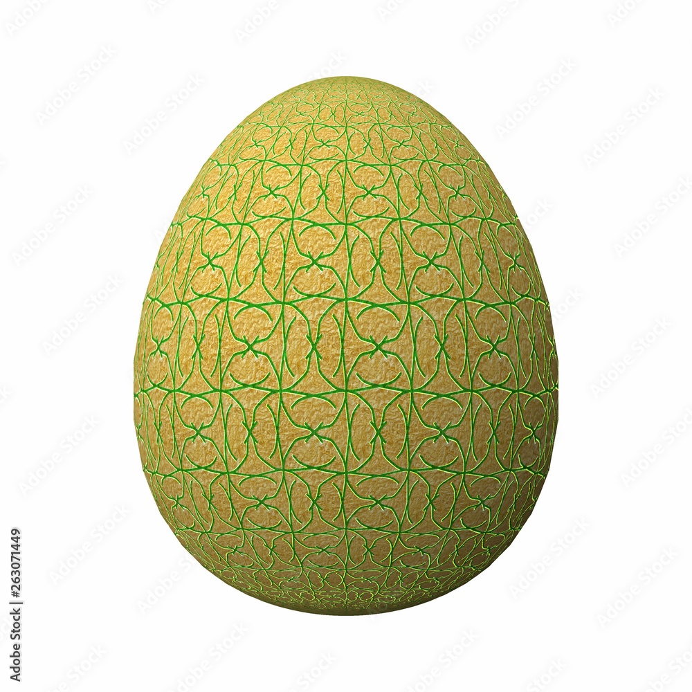 Happy Easter - Frohe Ostern, Artfully designed and colorful easter egg, 3D illustration on white background Happy Easter - Frohe Ostern, Artfully designed and colorful easter egg, 3D illustration on white background