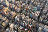 Top view of Hong Kong city downtown