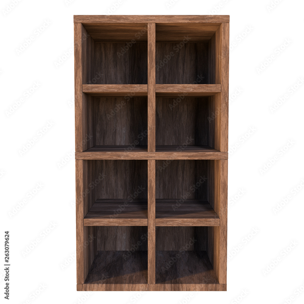 old wooden box with shelves, compartments or drawer, empty, for storage of books, shoes and clothes, isolated on white background old wooden box with shelves, compartments or drawer, empty, for storage of books, shoes and clothes, isolated on white background