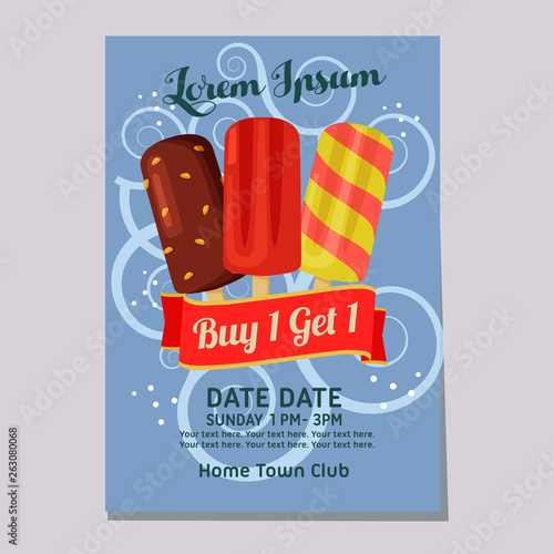 ice cream fair week popsicle poster template