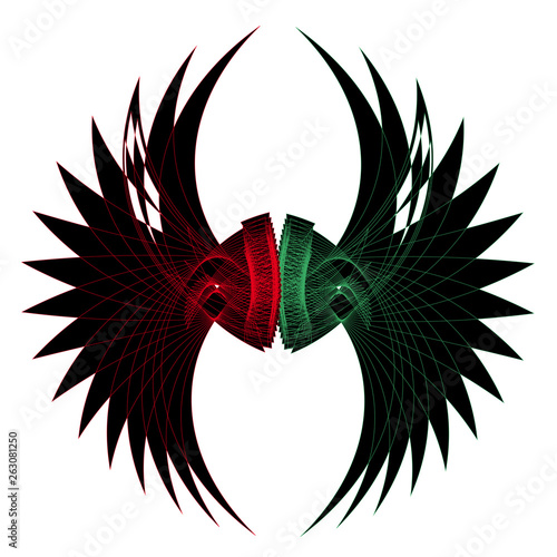 Abstract Phoenix on a white background