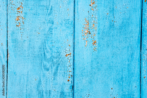 Aged blue painted grunge wood texture