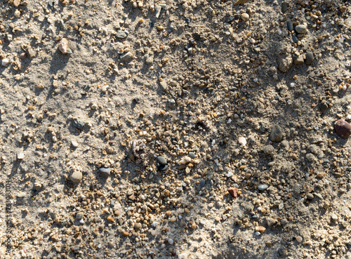 Horizontal gravel texture from quartz sand.