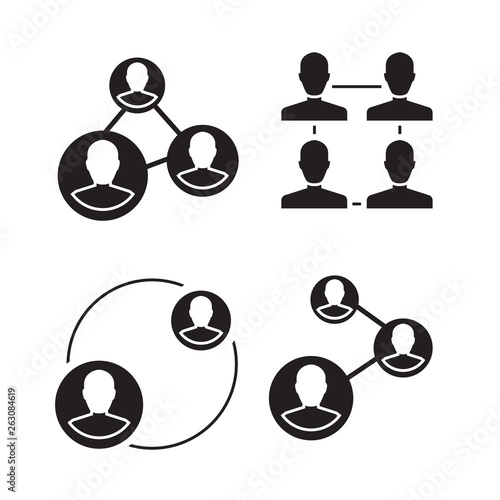 people connection and management concept icons