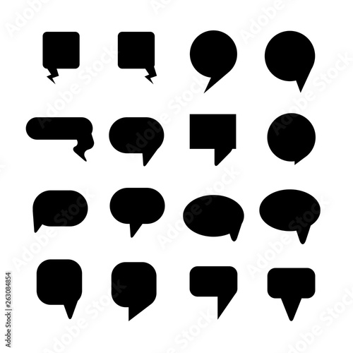 speech bubble, chat dialog set on white background