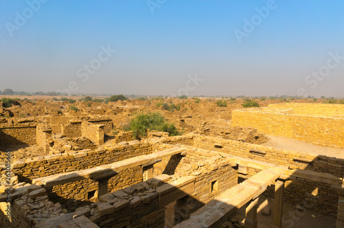 Aerial shot of the haunted ruins of kumbalgarh jaisalmer photo