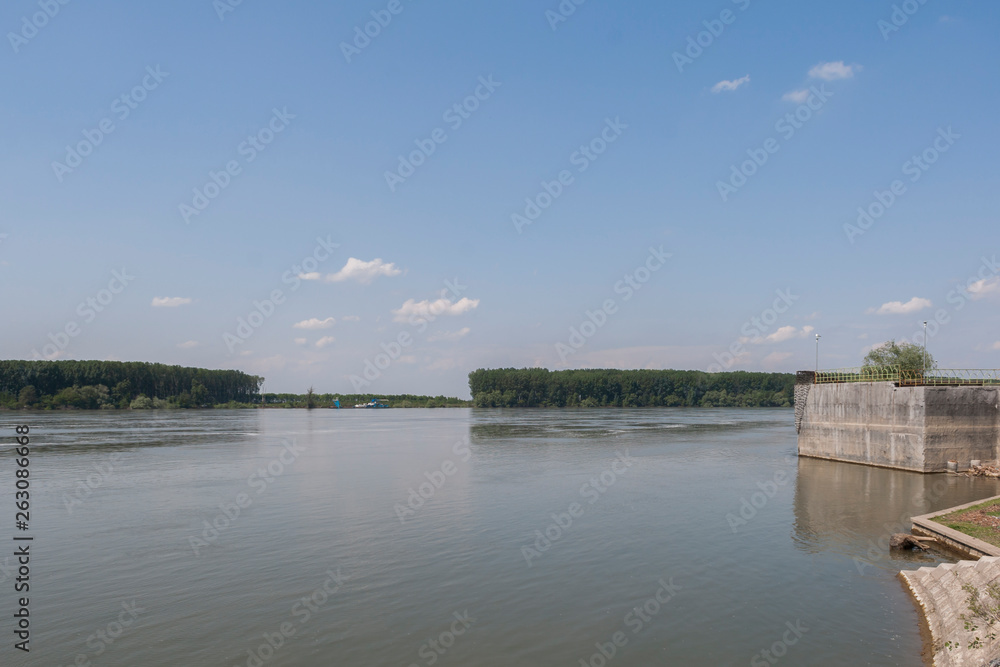 Danube River, passing through the town of Silistra, Bulgaria Danube River, passing through the town of Silistra, Bulgaria