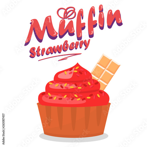 Delicious Strawberry Cupcake Social media Banner