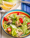salad with seafood and lemon dressing