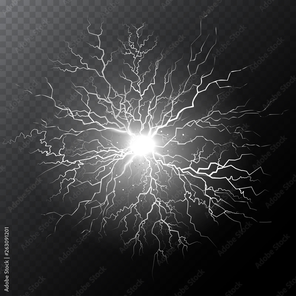 White electric lightning bolt Stock Vector | Adobe Stock