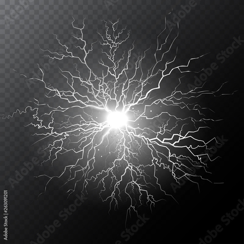 White electric lightning bolt