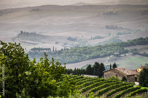 Rocca DOrcia views from Bagno Vignoni, Tuscany, Italy photo