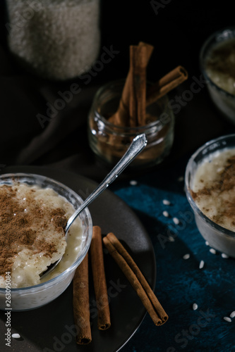 Dessert rice pudding